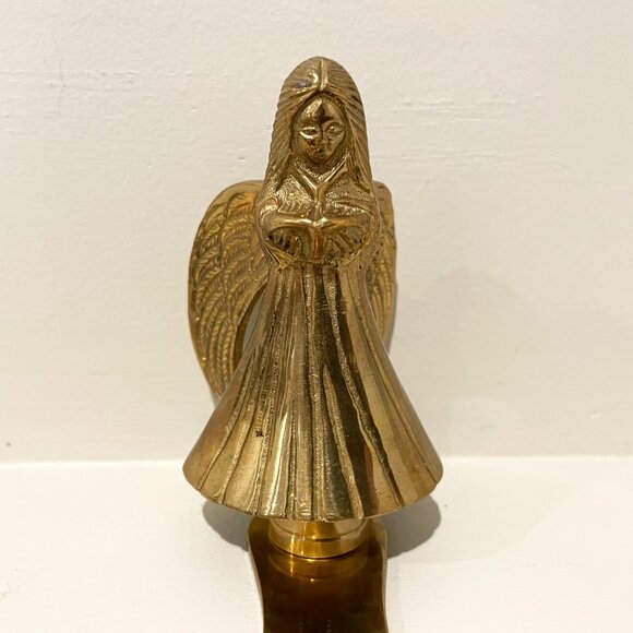 Vintage Brass Angel Stocking Hanger Hook - Picture 2 of 5